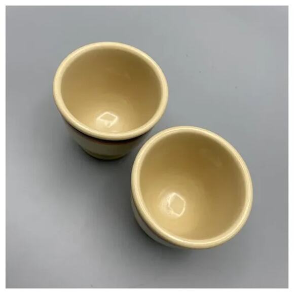 Vintage Shenango‎ Inca Ware Egg Custard Cups Set of 2 Three Bands - Picture 3 of 8